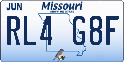 MO license plate RL4G8F
