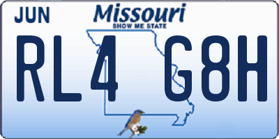 MO license plate RL4G8H