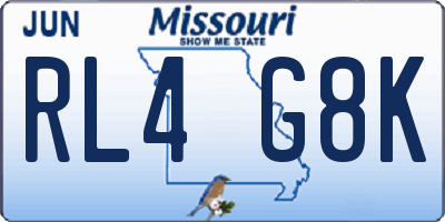 MO license plate RL4G8K