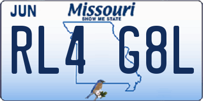 MO license plate RL4G8L