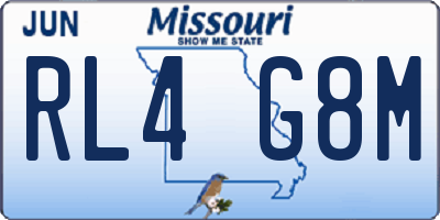 MO license plate RL4G8M