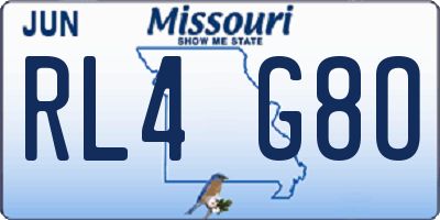 MO license plate RL4G8O