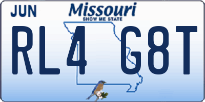 MO license plate RL4G8T