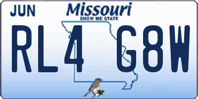 MO license plate RL4G8W