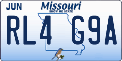 MO license plate RL4G9A