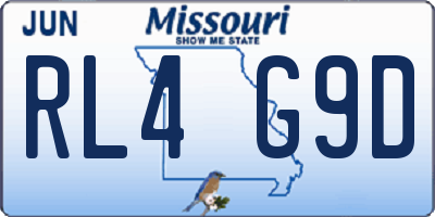 MO license plate RL4G9D