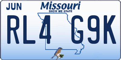 MO license plate RL4G9K