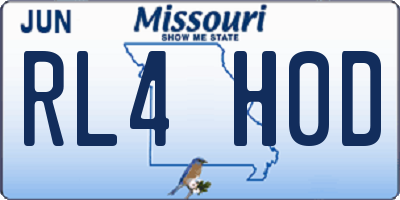 MO license plate RL4H0D