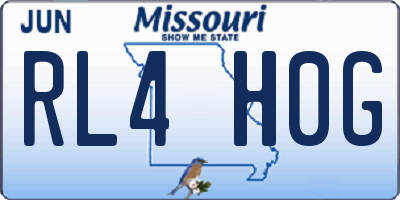 MO license plate RL4H0G