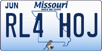 MO license plate RL4H0J