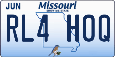MO license plate RL4H0Q