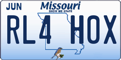 MO license plate RL4H0X