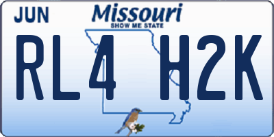 MO license plate RL4H2K