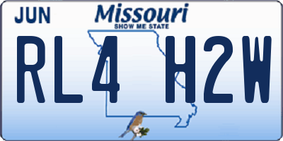MO license plate RL4H2W