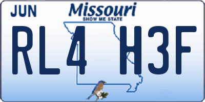 MO license plate RL4H3F