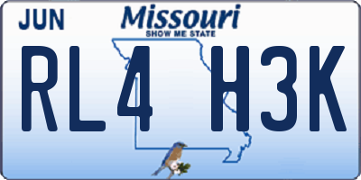 MO license plate RL4H3K