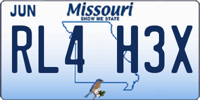 MO license plate RL4H3X