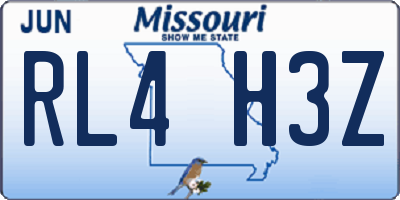 MO license plate RL4H3Z