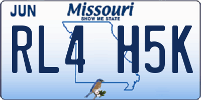 MO license plate RL4H5K