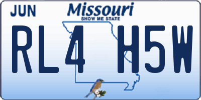 MO license plate RL4H5W
