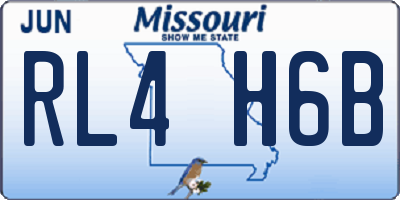 MO license plate RL4H6B