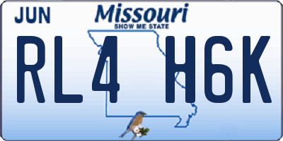 MO license plate RL4H6K