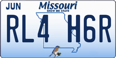 MO license plate RL4H6R
