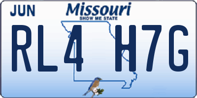 MO license plate RL4H7G