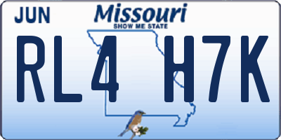 MO license plate RL4H7K