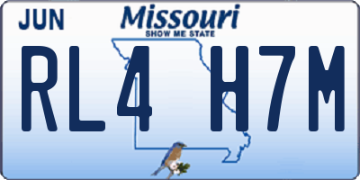 MO license plate RL4H7M
