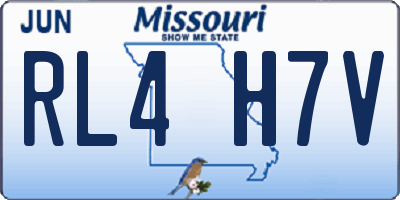 MO license plate RL4H7V