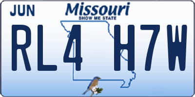 MO license plate RL4H7W