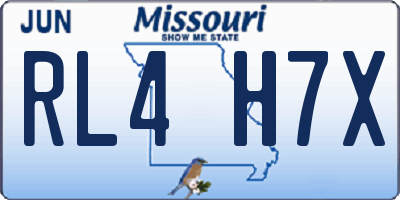 MO license plate RL4H7X