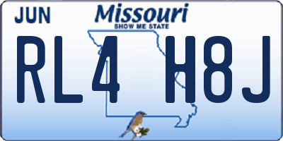 MO license plate RL4H8J