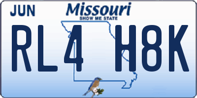 MO license plate RL4H8K