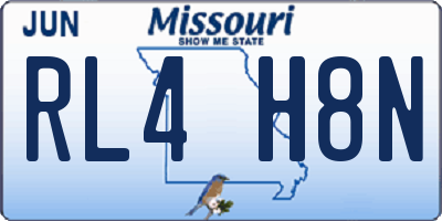 MO license plate RL4H8N