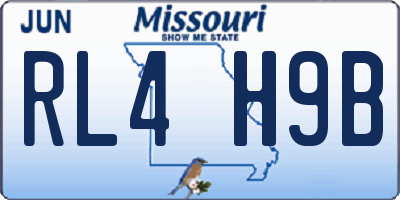 MO license plate RL4H9B