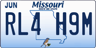 MO license plate RL4H9M