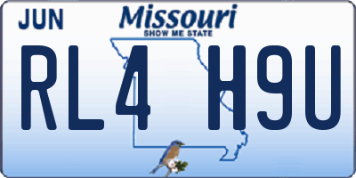 MO license plate RL4H9U