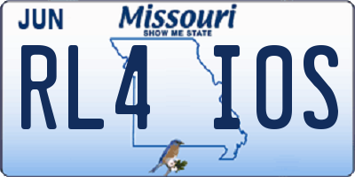 MO license plate RL4I0S