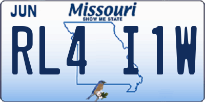 MO license plate RL4I1W