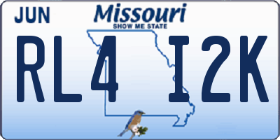 MO license plate RL4I2K