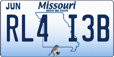 MO license plate RL4I3B