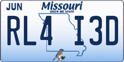 MO license plate RL4I3D