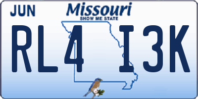 MO license plate RL4I3K
