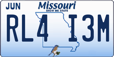 MO license plate RL4I3M