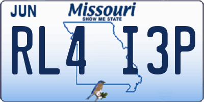 MO license plate RL4I3P