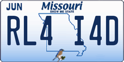 MO license plate RL4I4D