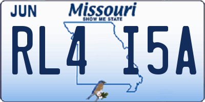 MO license plate RL4I5A