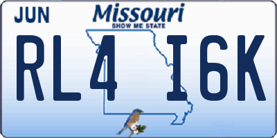 MO license plate RL4I6K